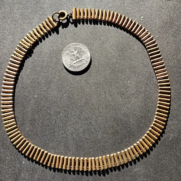 Vintage Brass Bar Choker 16"